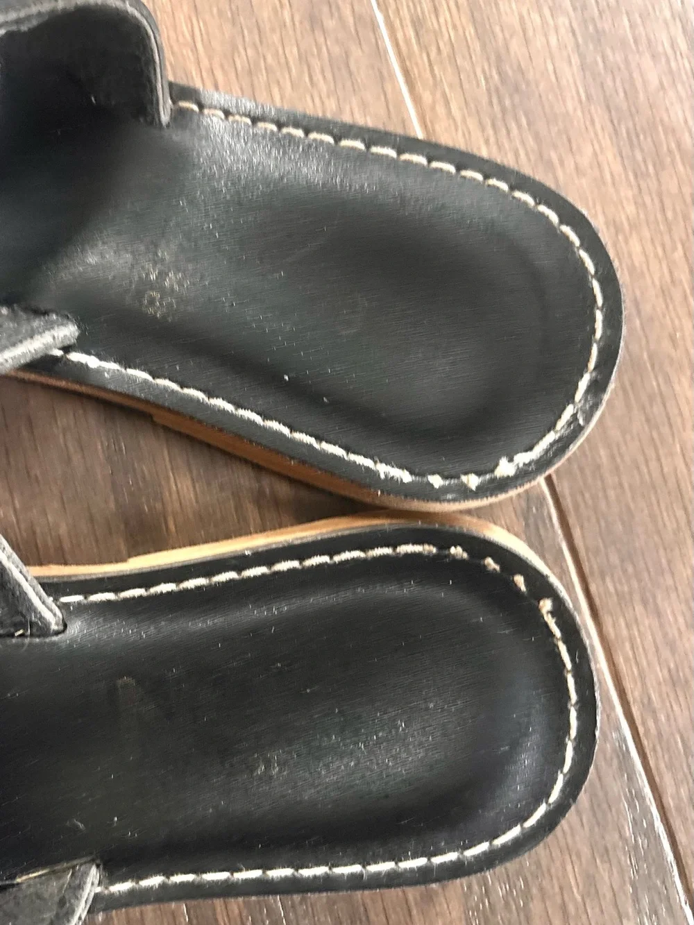 Kino Black Leather Thong Flip Flop Sandals- Made in Key West USA- Size 8